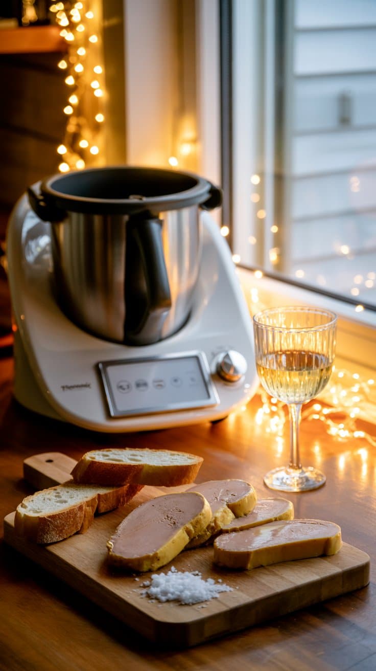 Foie gras, pain, vin et robot culinaire.