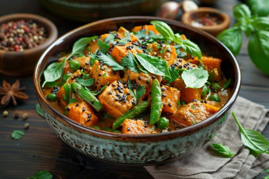 Curry de patates douces et haricots verts : explosion de saveurs en bouche