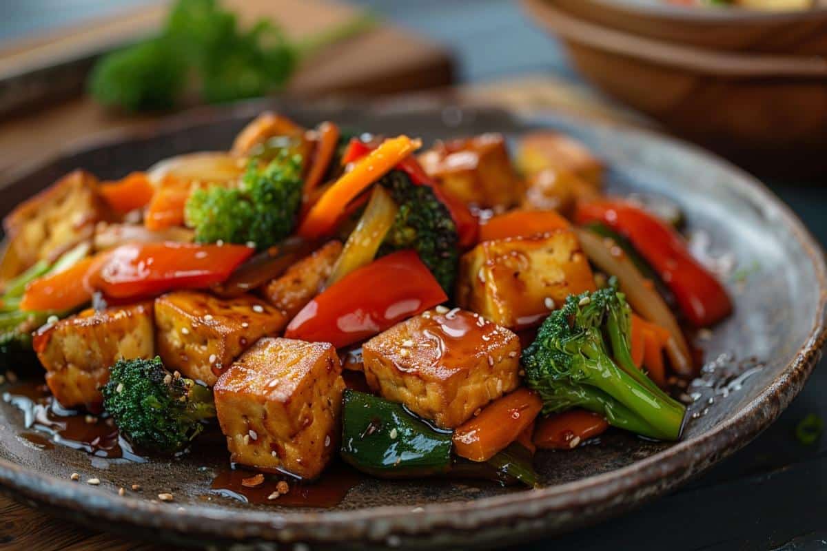 Wok de légumes croquants et tofu avec sauce teriyaki - Livraison à domicile