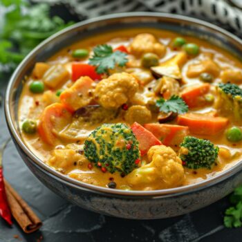Curry de légumes au lait de coco : recette végétarienne facile