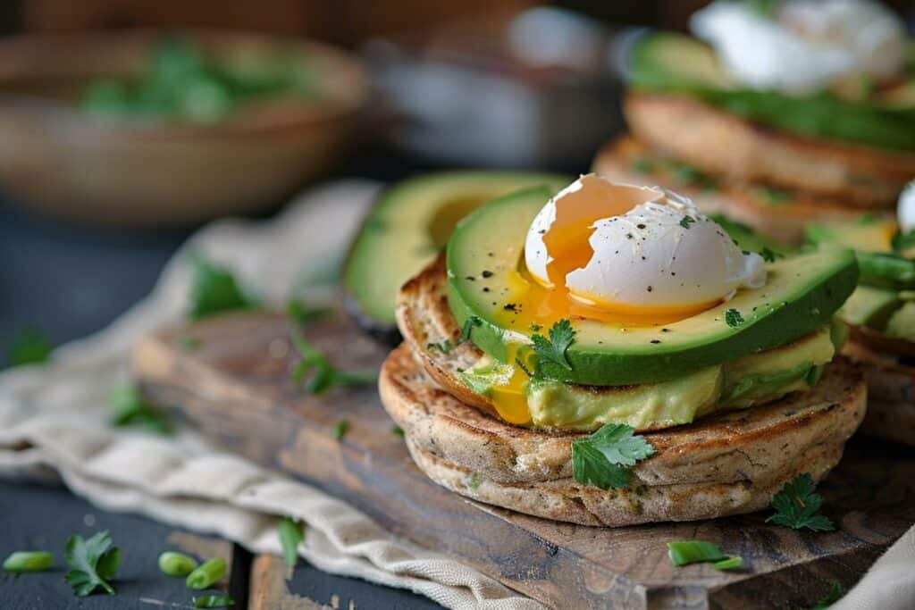 Recette de muffins anglais complets avec avocat et œuf poché : un classique revisité