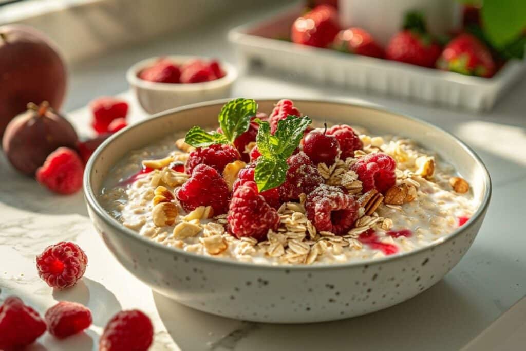 Overnight oats aux fruits rouges et noix : recettes délicieuses pour le petit-déjeuner