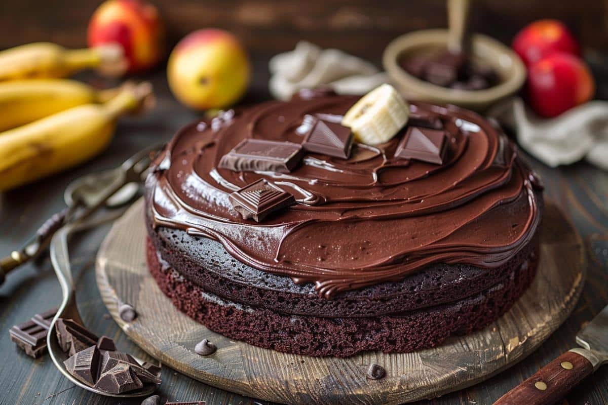 gateau chocolat et banane