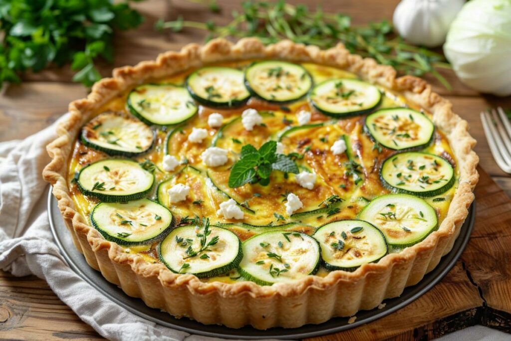 quiche courgettes, chèvre