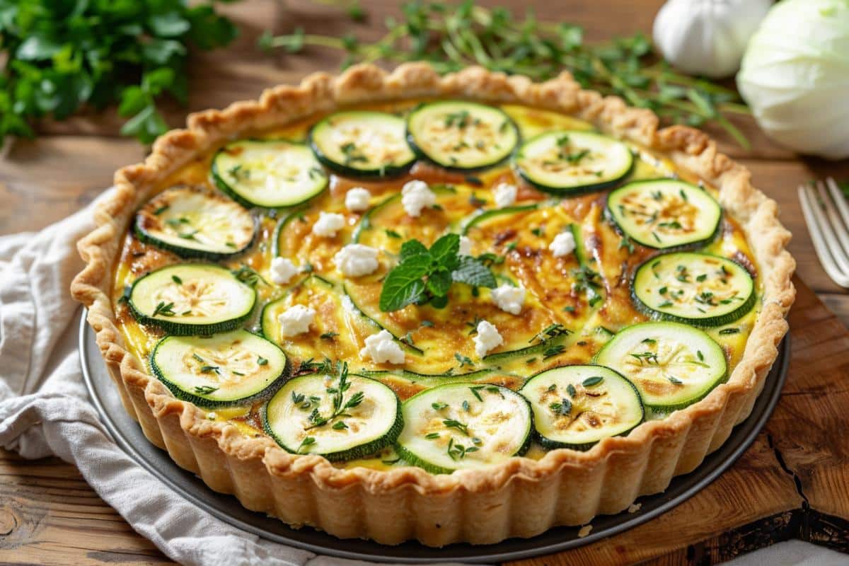 quiche courgettes, chèvre