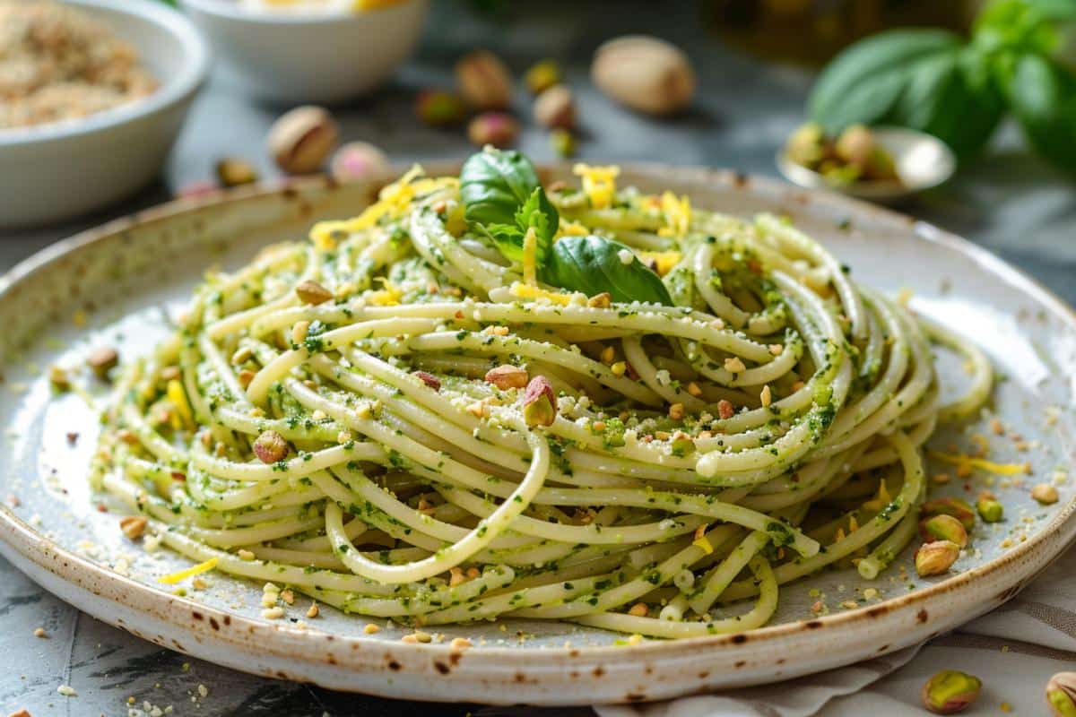 Recette pâtes au pesto pistache-citron : une explosion de saveurs surprenante