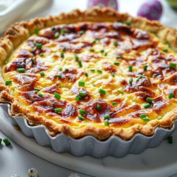Recette festive : tarte de Pâques aux trois fromages et ciboulette - Facile et délicieuse