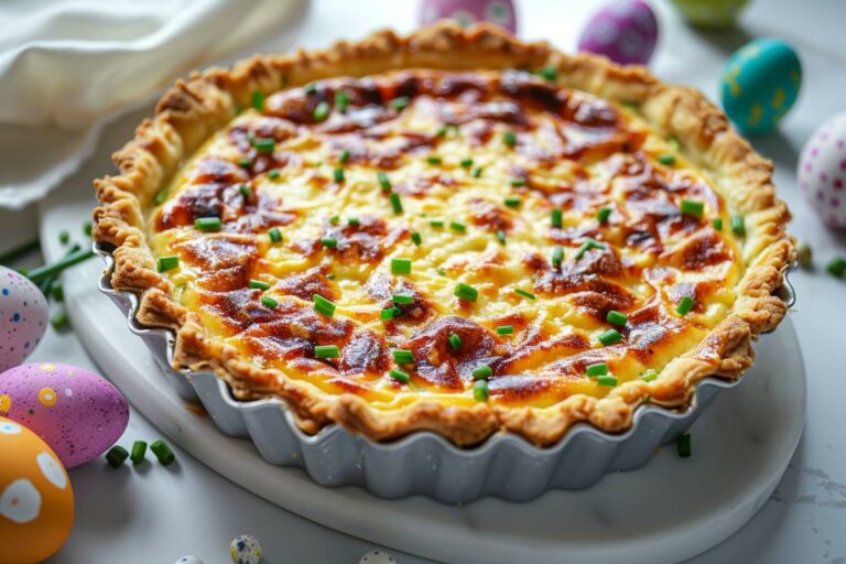 Recette festive : tarte de Pâques aux trois fromages et ciboulette - Facile et délicieuse