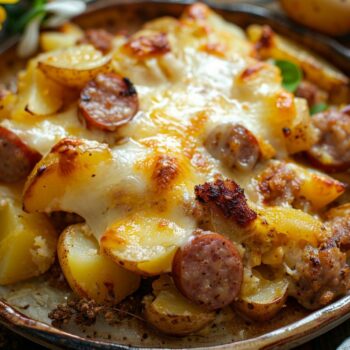 Recette de brunch de Pâques : gratin de pommes de terre et saucisse facile