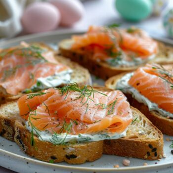 Recette apéro Pâques facile : Toasts au Saumon Fumé et Crème d'Aneth