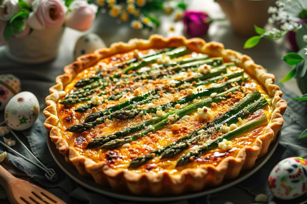 Recette festive : Tarte de Pâques aux Asperges et Parmesan, gourmande et facile