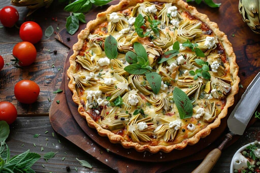 Recette idéale de Tarte de Pâques aux Artichauts et Fromage de Chèvre