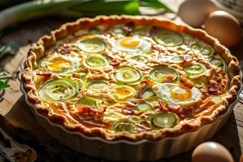 Recette de brunch de Pâques : quiche Lorraine aux poireaux facile et rapide