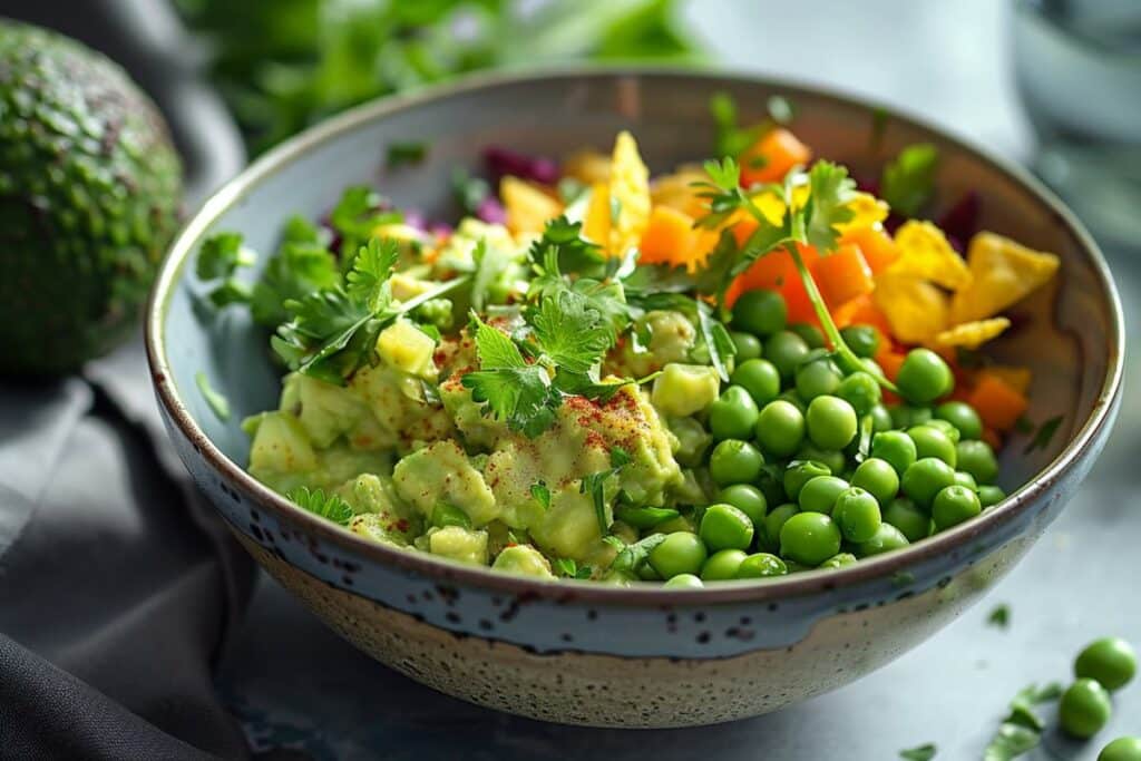 Recette apéro de Pâques : Guacamole de petits pois et chips de légumes maison