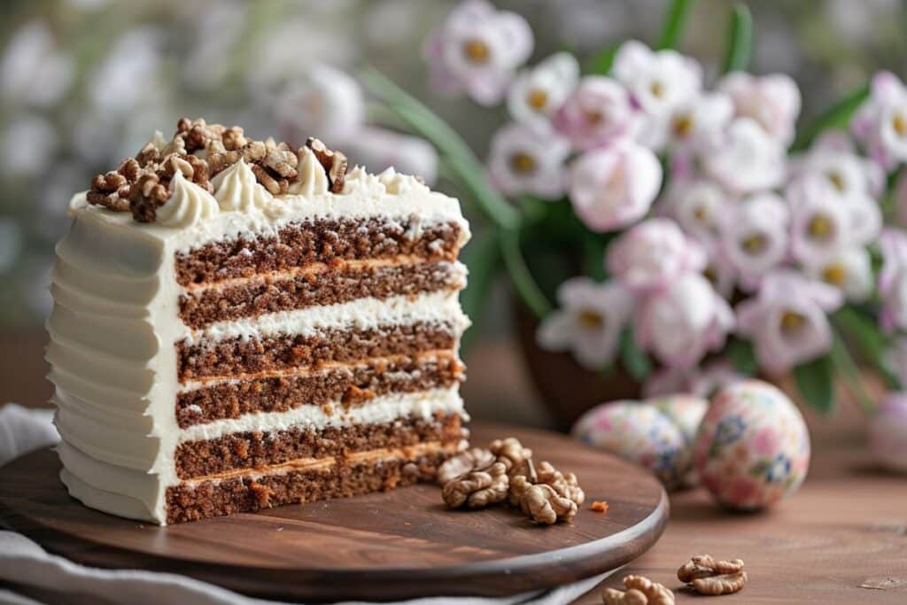 Recette gâteau de Pâques : savoureux carotte-noix avec glaçage crème