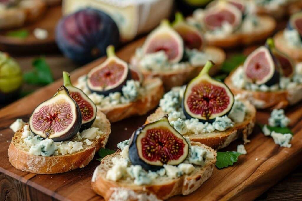 Crostini aux figues/fromage bleu : recette facile pour un apéro réussi