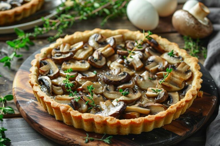 Recette festive : Tarte de Pâques aux champignons sauvages et thym, à découvrir !