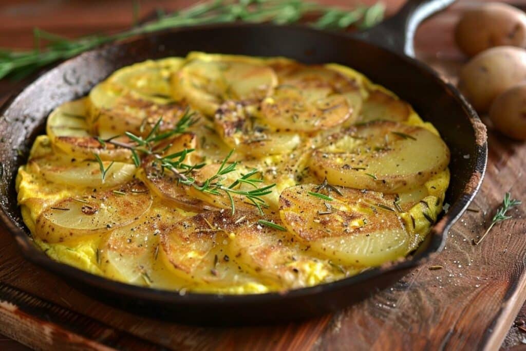 Recette d'omelette aux pommes de terre et romarin : saveurs aromatiques garanties