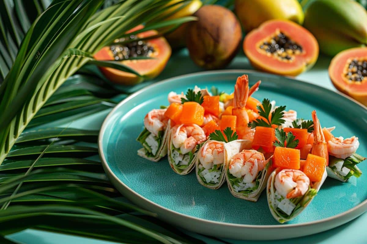 Recette de wrap aux crevettes et papaye pour une évasion exotique