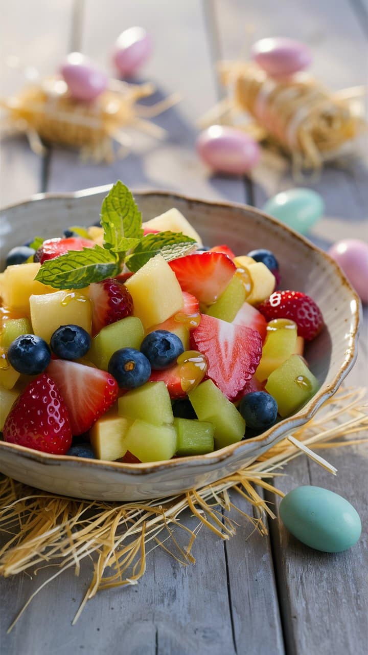 Salade de fruits frais avec baies et fraises