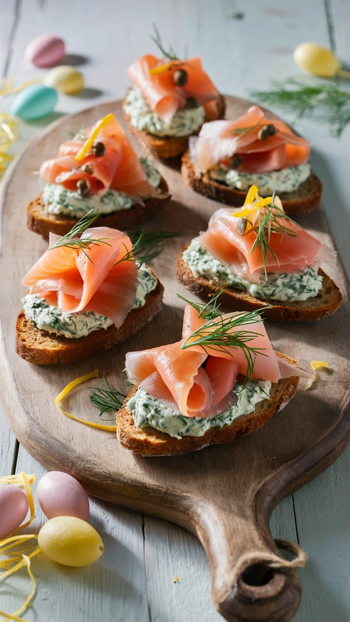 Toasts au saumon et fromage à tartiner