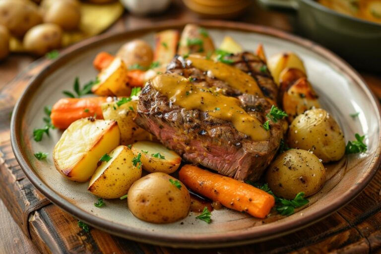Recette Cookeo : Filet mignon à la moutarde, pommes de terre et carottes