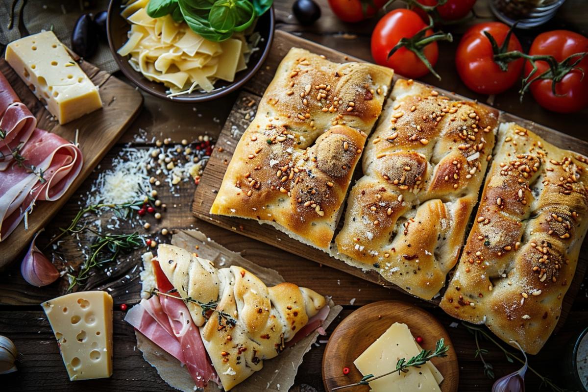 Recette focaccias fourrées au jambon/fromage : un dîner succulent !