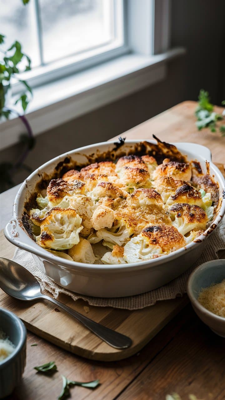 Gratin de chou-fleur crémeux au four