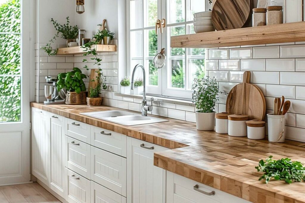 10 Idées inspirantes pour aménager une cuisine blanche et bois en 2024