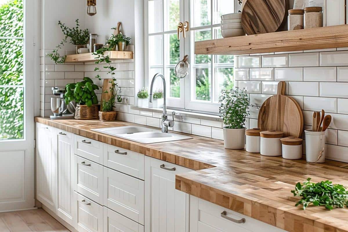 10 Idées inspirantes pour aménager une cuisine blanche et bois en 2024