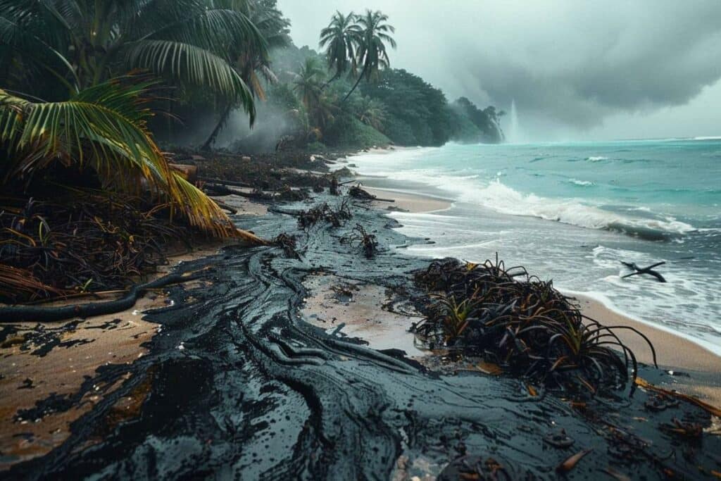 Une marée noire défigure une plage paradisiaque à Singapour : faune et flore en danger