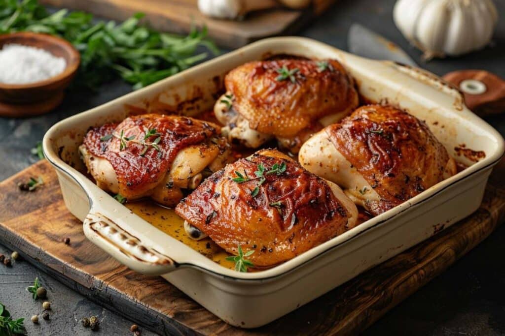 Cuisses de poulet au four : recette facile et délicieuse pour votre dîner
