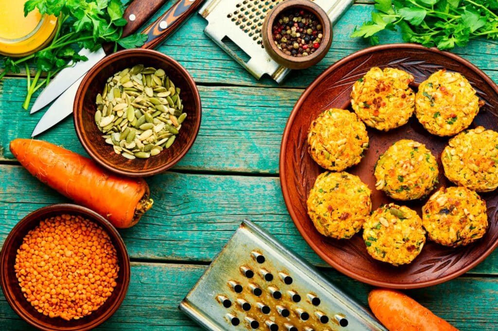Nuggets de lentilles et patate douce