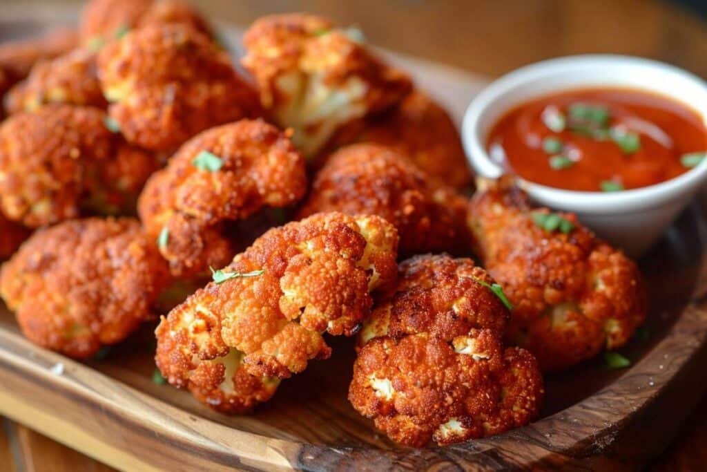 Recette airfryer : ailes chaudes de chou-fleur croustillantes et épicées pour un apéritif sain