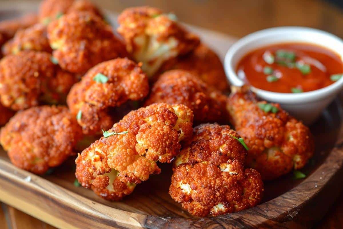 Recette airfryer : ailes chaudes de chou-fleur croustillantes et épicées pour un apéritif sain