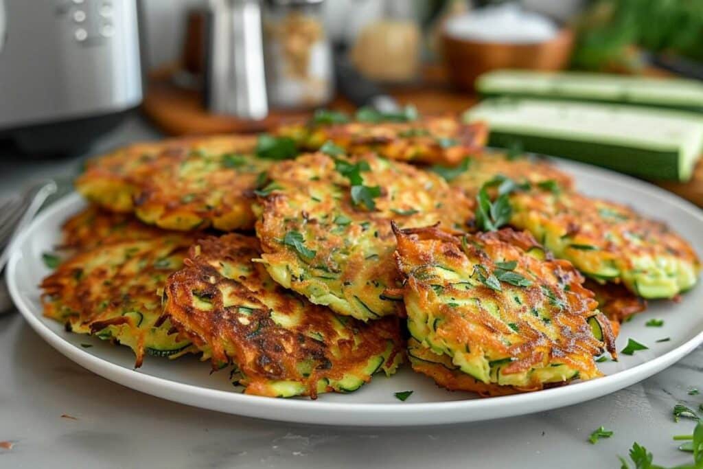 Recette des beignets de courgettes au Airfryer : croustillants et légers