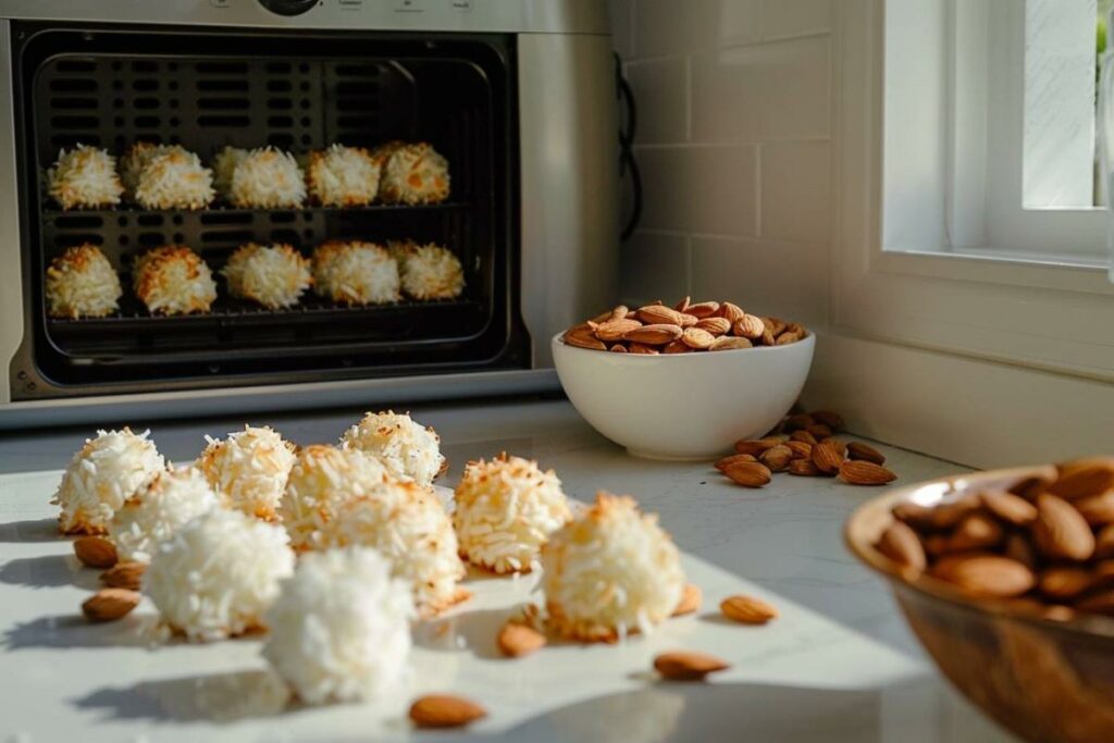 Recette airfryer bouchées à la noix de coco et aux amandes grillées rapide et délicieuse