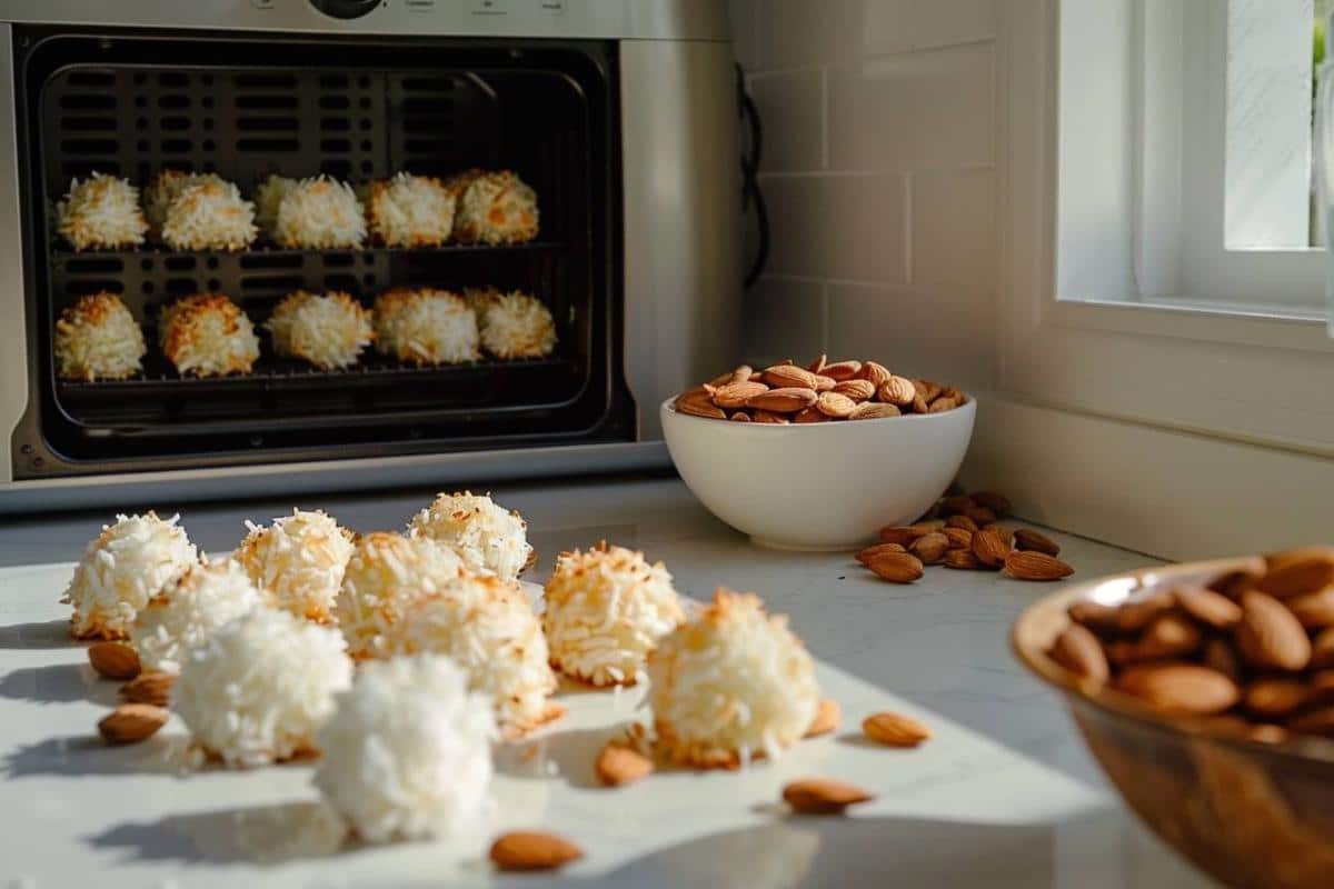Recette airfryer bouchées à la noix de coco et aux amandes grillées rapide et délicieuse