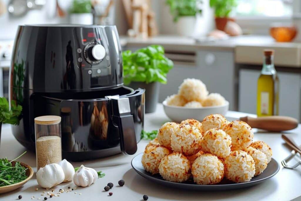 Recette airfryer boulettes de riz au fromage : dorées et savoureuses