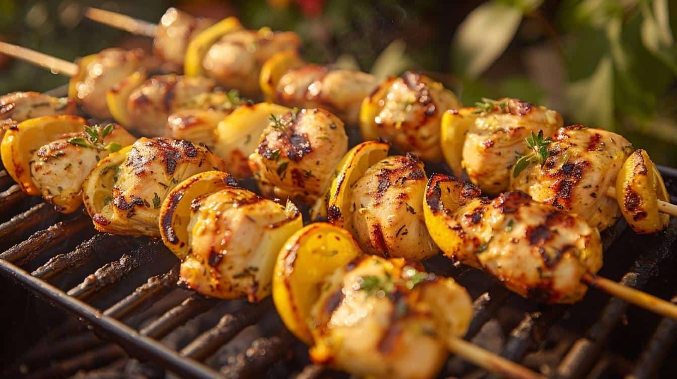 Brochettes de Poulet Mariné au Citron et Thym