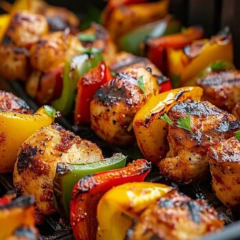 Recette airfryer : brochettes de poulet et poivrons grillés à la cajun faciles et savoureuses