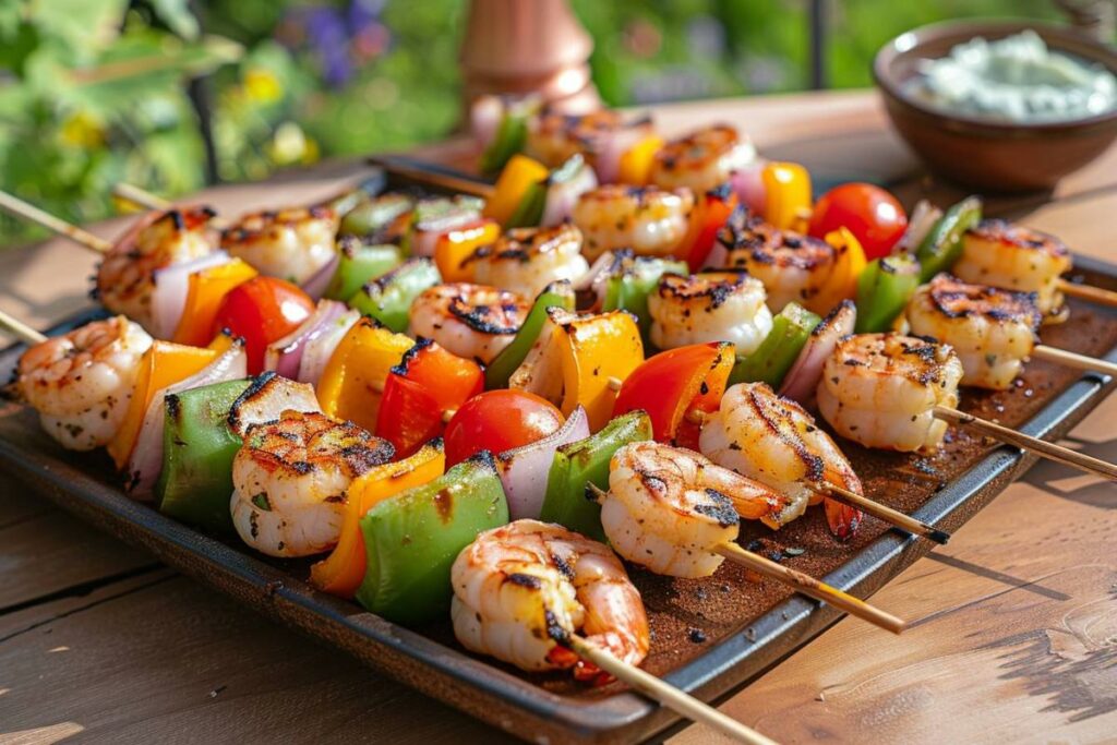 Recette airfryer brochettes de crevettes à la grecque : parfaites pour un repas léger et savoureux