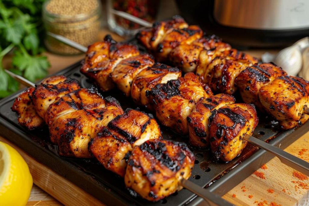Recette airfryer brochettes de poulet turques : délices rapides et sains à préparer