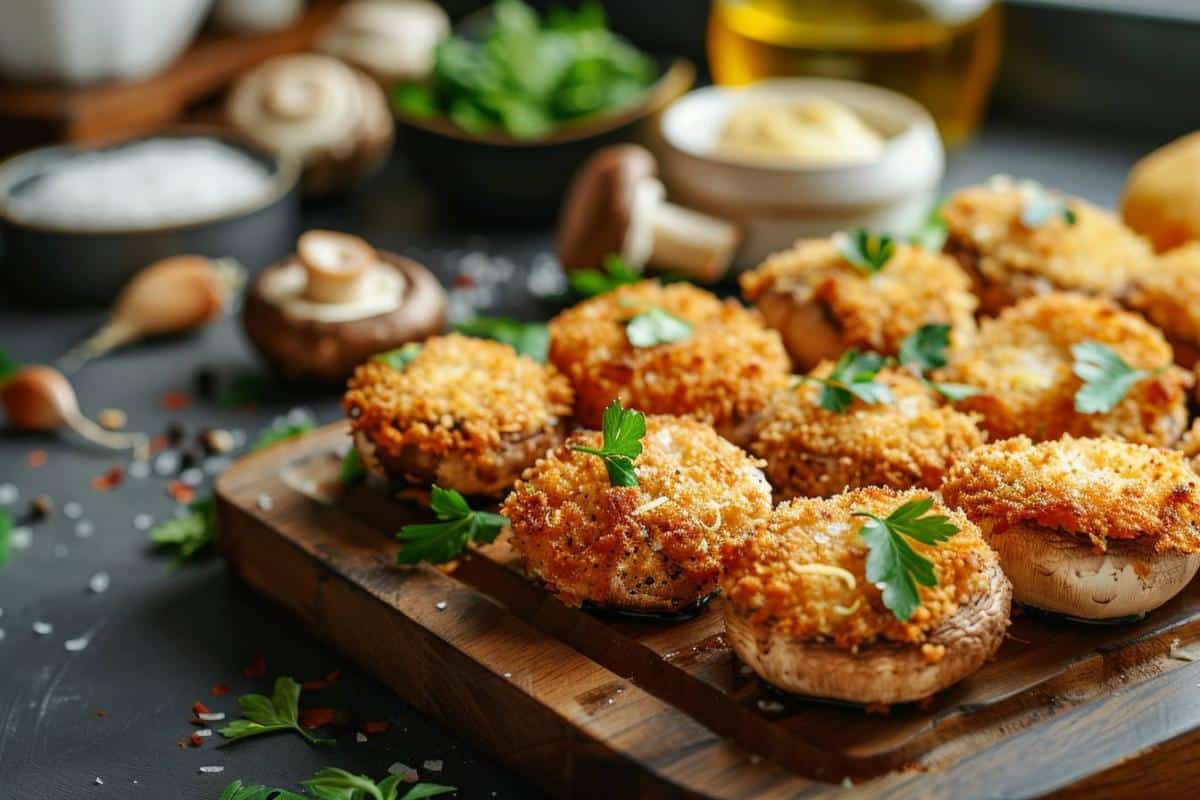 Recette airfryer champignons panés à la mayonnaise citronnée : savourez un délice croustillant et acidulé