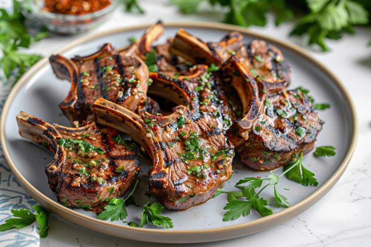 Recette airfryer : côtelettes de longe d’agneau chermoula grillées savoureuses