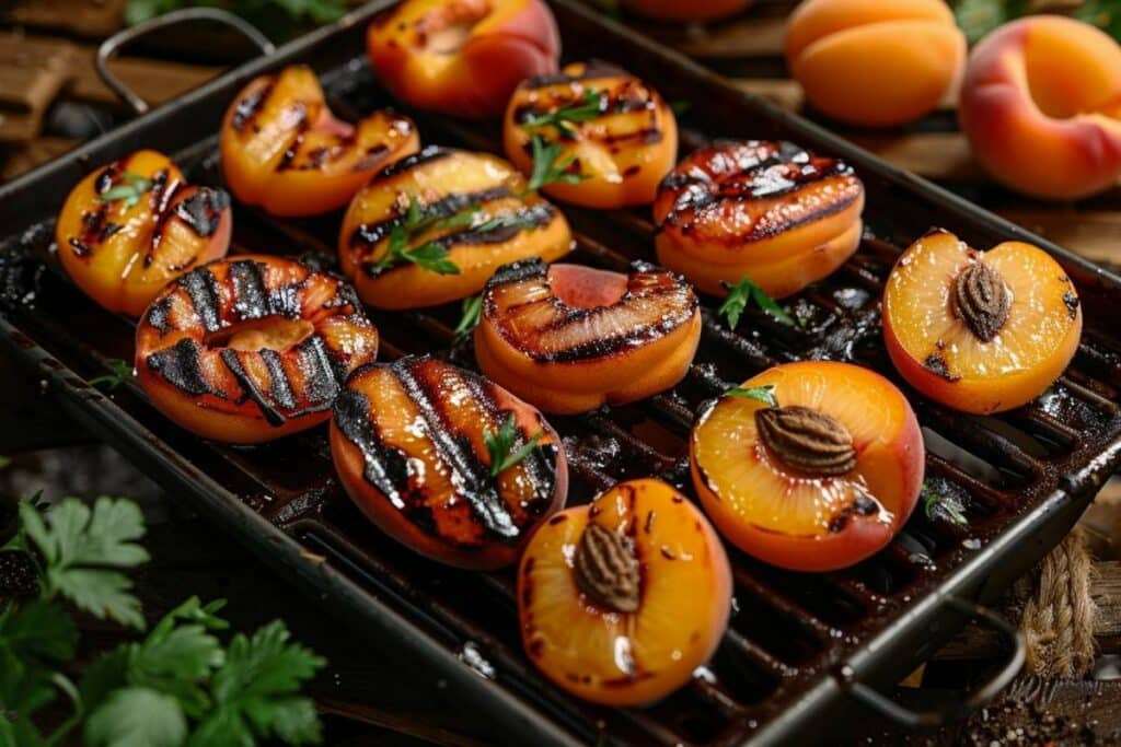 Recette airfryer pêches et abricots grillés : dessert estival facile et rapide