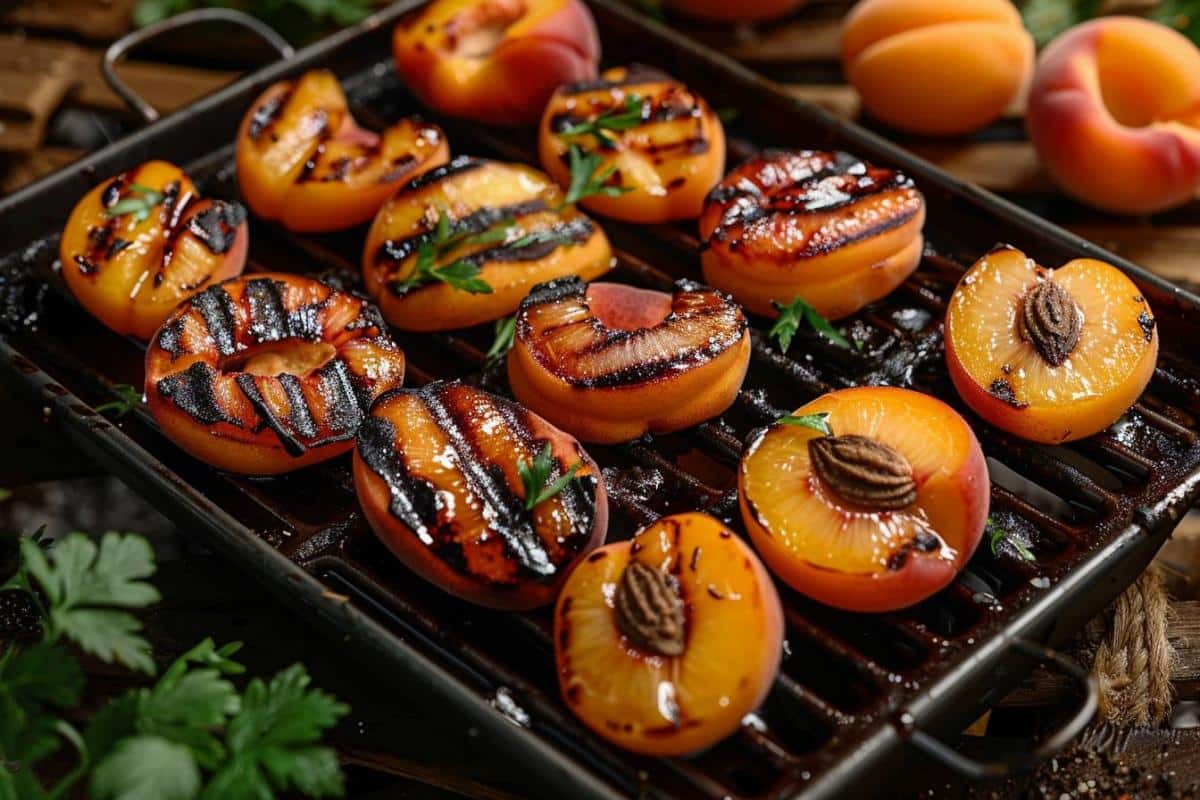 Recette airfryer pêches et abricots grillés : dessert estival facile et rapide