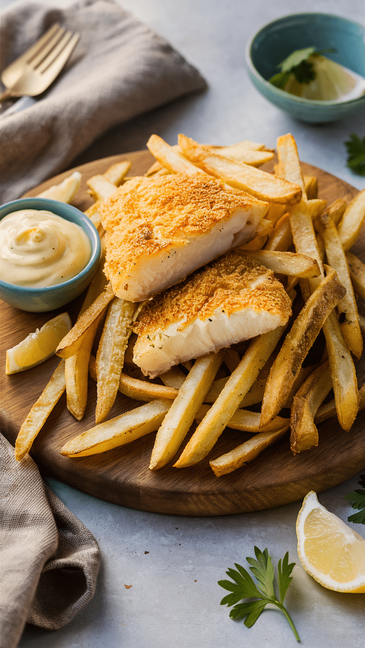 Fish and chips avec sauce tartare.