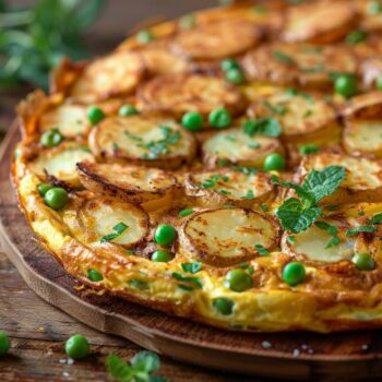 Recette airfryer frittata aux pommes de terre, menthe et pois : saveurs fraîches et faciles