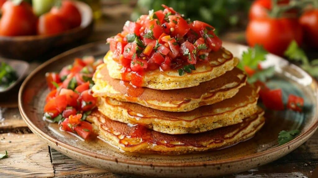 Galettes de Maïs aux Épices Douces et Salsa de Tomates
